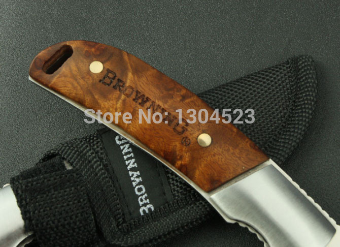 Browning 338 Bai Ying wooden knife camping knife survival knife Hunting knives Free shipping 