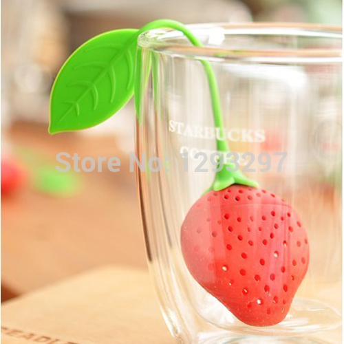 1pcs Free Shipping Creative Teacup Bag Pear Strawberry Silicone Tea Infuser Filter Strainer Teapot 1INu
