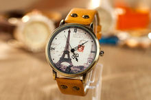 2014 new fashion watch and jewelry PU bands orange color world map printing glass dial unisex