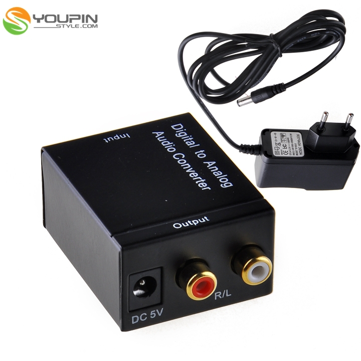 Digital Optical Coaxial toToslink Analog RCA L/R Audio Converter Adapter W3LE