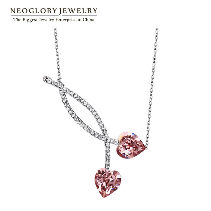 Neoglory Austria Crystal Czech Rhinestone Platinum Plated Heart Love Chokers Necklace for Women 2015 New Party