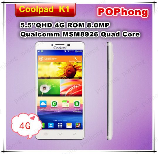 T 4G LTE Cell Phones 5 5 inch Quad Core Qualcomm MSM8926 Coolpad K1 7620L Android