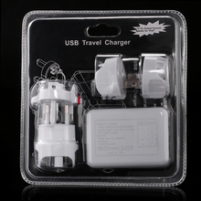5-in-1 Four USB Port Universal Wall Home Travel AC Charger with EU/US/AU/UK Adapter Kit for iPhone iPad Samsung Smartphone Tab