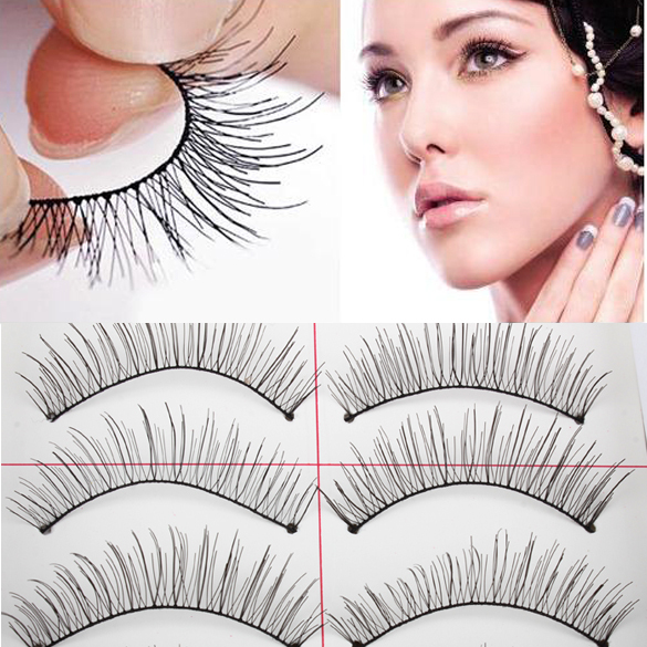 Natural 10 Pairs False Eyelashes Long Thin Fake False Eyelashes Eye Lash Makeup Tool BHU2