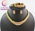 Free Shipping Hot Selling African Costume Jewelry Set Vintage Jewelry Gold Necklace Rhinestone Gold Plated Jewelry