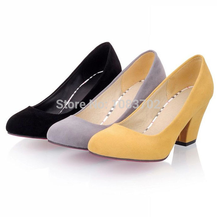 Whole Hot Women Genuine Leather Office Shoes Clic Plain Plain Scrub Round Toe Thick Heel Women Pumps Comfortable Red Bottom Las Office Heels Elegant High Shoes