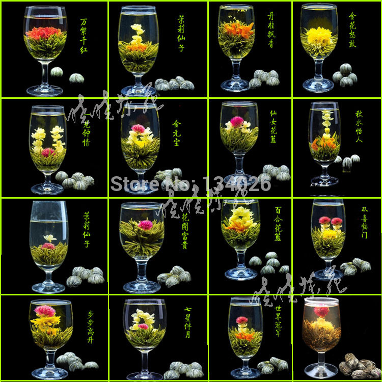 16 Kinds of Handmade Blooming Flower Tea Chinese Ball blooming flower herbal tea Artistic the tea