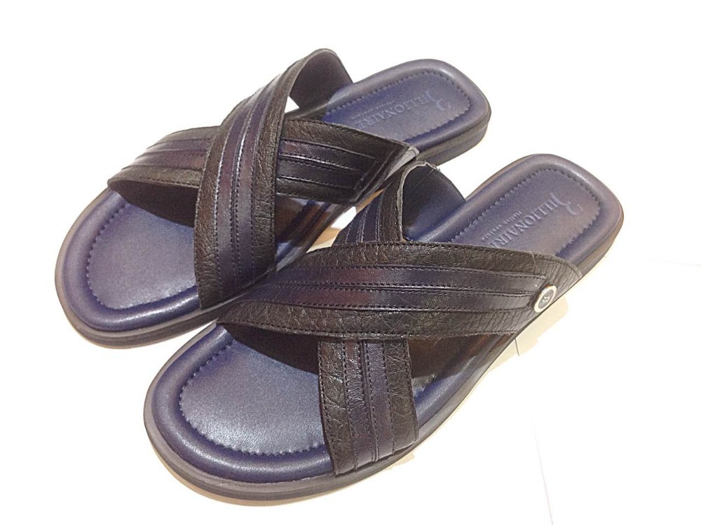 ... leather men's leisure beach slippers, mens flip flops men-in Sandals