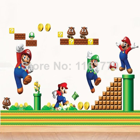Купить Супер Марио мультфильм детей комната украшения съемные ...