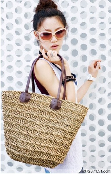 Ms shoulder bag plants woven straw shoulder bag beach bag