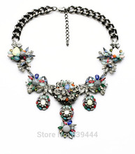 New Design Hot Sales Jewelry Elegant Luxury Glass Crystal Multi Color Flower Heavy Hematite Necklaces Pendants