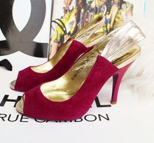 Free shipping fashion leather sandals the first layer cowhide peep-toe stilettos heels elegant fashion footwear