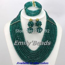Wedding Crystal Beads Jewelry Set 8 10 12 Layers African Costume Bridal Beads Necklace Jewelry Set