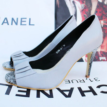 Free shipping peep-toe sheep leather sandals serpentine pattern stiletto heels all – match fashion women’s shoes