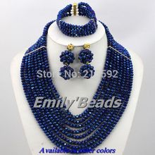 Wonderful 8 10 12 Layers Costume African Wedding Beads Jewelry Set New Color Crystal Beads Jewelry