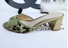 Fashion 2014 summer sandals slippers beautiful flower leopard print shoes thick heel comfortable all match female
