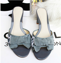 Fashion 2014 summer sandals slippers beautiful flower leopard print shoes thick heel comfortable all match female