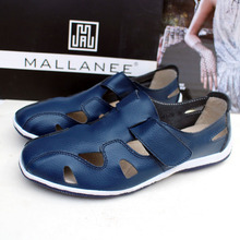 D fashion spring casual genuine leather plus size women’s shoes cutout women’s breathable comfortable flat shoes