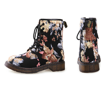 New 2015 Women s Dr Martin Boots Canvas Shoes Round Toe Ankle Boots Western Free Shipping