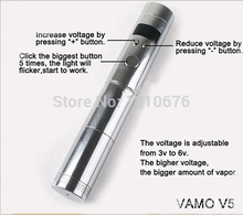 Vamo Vmax V5 Variable Voltage E cigarette Vamo V5 Mod with 18350 Battery And Trustfire Charger