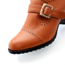 2014 New Arrived ladies vintage casual shoes fashion ankle women s boots high heels motorcycle boots
