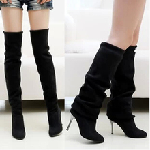 Women Boots 2014 Winter Spring Ladies Fashion Thigh High Boots Shoes Over The Knee High Leg