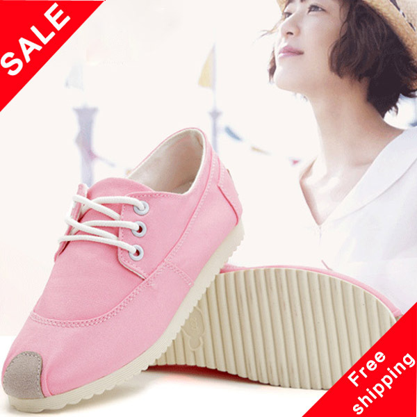 2014 new low top canvas shoes women solid color candy sweet lace shoes running shoes Forrest