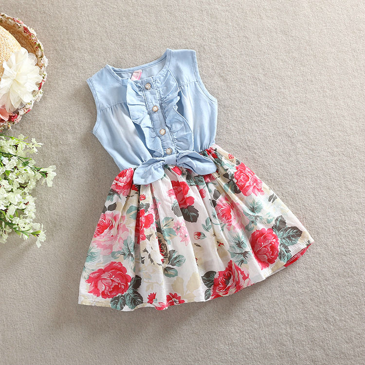 Sleeveless denim bubble dress
