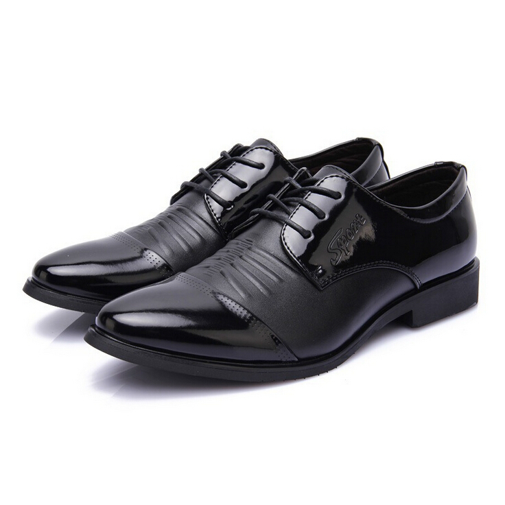 Mens-Dress-Shoes-Genuine-Leather-Pointed-Toe-Lace-Up-Business-Leather ...