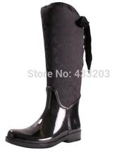 Free Shipping 2014 Brand Knee High Rainboots Fashion Women Rubber Rain Boots C Winter Waterproof Women