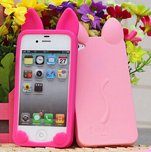 Free shipping 3D koko cute Ear Cat soft silicone Case For Apple IPhone 5s 5 phone cases Ear can Open the screen