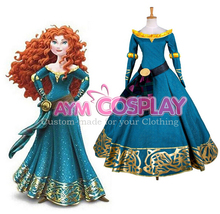 New Arrival Custom made Brave Merida New Version Cosplay Party Dress Costume