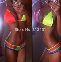 New 2014 women fashion sexy Mixed colors straps push up swimwear bikini suit two-piece swimsuit for women s m l Elina\'s shop