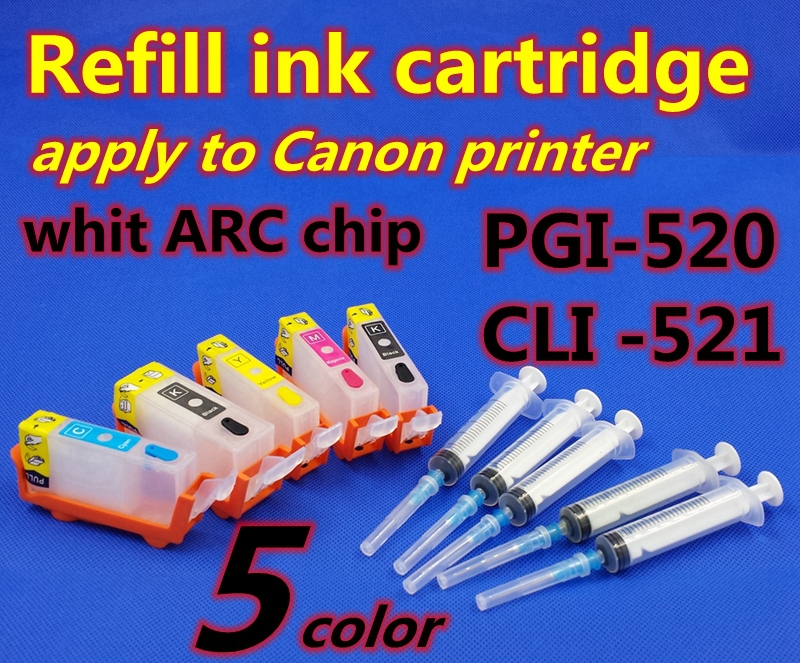10set PGI 450PGBK PL 451BK C M Y 5color Refillable ink cartridge Apply to printer MG6440