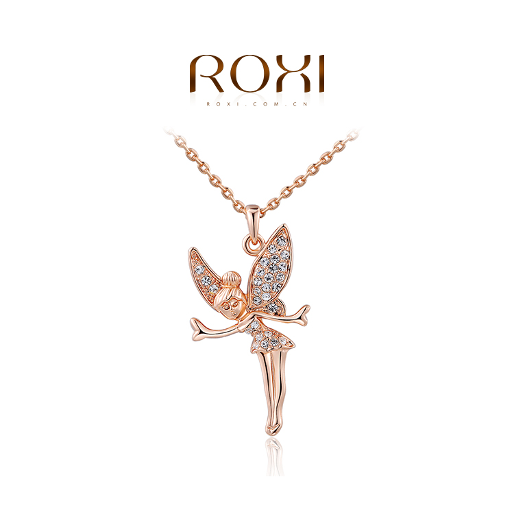 ROXI brand fashion rose gold plated crystal fairy pendant necklaces for women Fashion Gold Jewelry 2030907375b