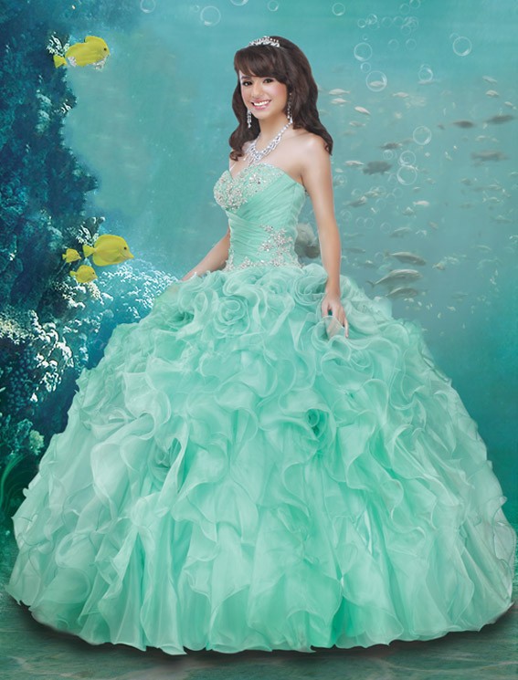 2015 Mint Green Quinceanera Dresses Masquerade Ball Gowns Puffy Vestidos De 15 Anos Cheap Plus Size