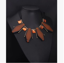 Free Shipping New 2014 M NI Brand Jewlery Fashion Color Geometric Gems Necklaces Pendants Gold Chain