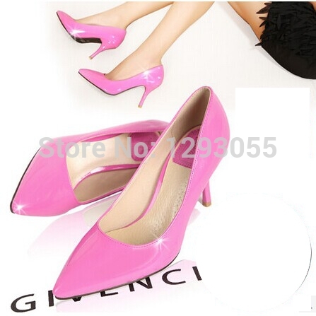 2014 Four Seasons new models in sexy black stiletto thin heels nude color pointed toe commuter
