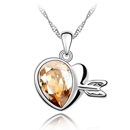 Free shipping Charming Austria Love of Cupid Necklace chain gift pendant Blink romatic Alloy popular crystal
