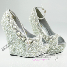 women wedges shoes formalpeep toe wedges High Heel platform Bridal wedge peep toe wedding wedges