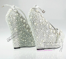 women wedges shoes formalpeep toe wedges High Heel platform Bridal wedge peep toe wedding wedges