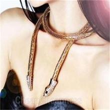 2014 New Fashion Stylish Unique Women Necklaces/Silver & Gold Rhinestone Snake Chains Necklaces Women/Fashion Jewelry For Women