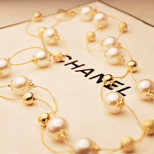 High Quality New 2014 Fashion Women Vintage Accessories Jewelry Elegant Sweater Long Pearl Chain Necklace JJ238