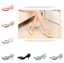 New 2014 Patent leather 5CM High heel Shoes Sexy OL Pointed toe Women pumps Neno color