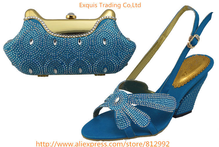 wholesale italian design shoes with evening bag for African lady high quality 1308 L5 Size 38