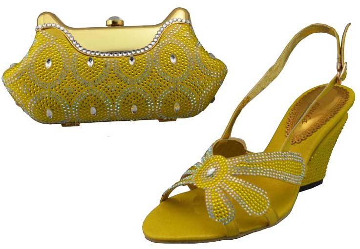 New design and hot selling italy matching shoe and bag set with full shinning stones1308 L5