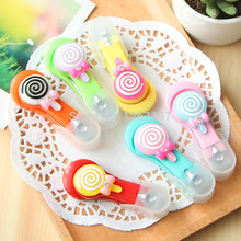 6 PCS sweet candy color lollipop cartoon Nail Clipper Cutter Trimmer Manicure Pedicure Care Scissors