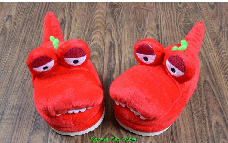 Winter Family Unisex Mens Womens Children Mom Daddy Cartoon Animal Slippers Crocodile Home Flat Shoes Size