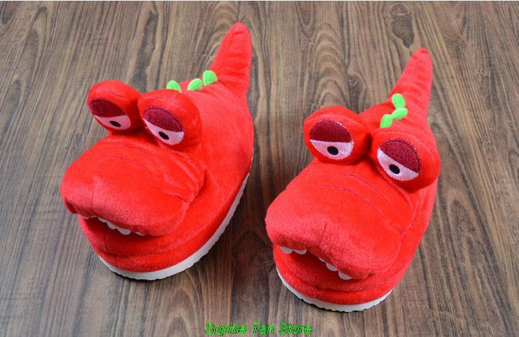 Winter Family Unisex Mens Womens Children Mom Daddy Cartoon Animal Slippers Crocodile Home Flat Shoes Size