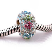 Wholesale 925 sterling Silver Pendants charms Crystal beads fit pandora DIY bracelets & necklaces for women